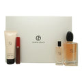 Giorgio Armani Si Gift Set 100ml EDP + 75ml Body Lotion + 6.5ml Lip Maestro - 205 Fiamma + 15ml EDP