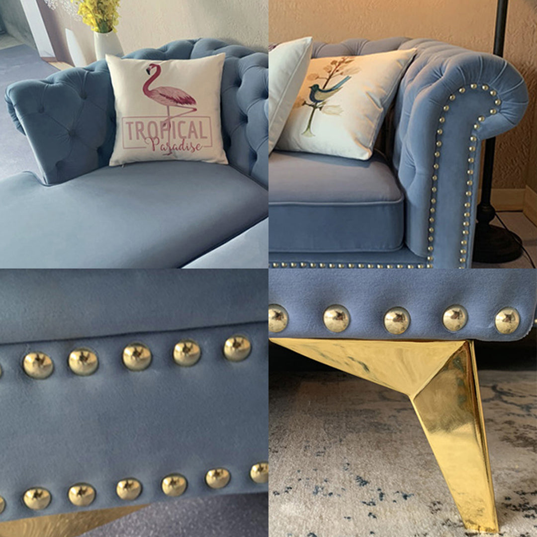 Glamour Three Seater Corner Sofa, Velvet