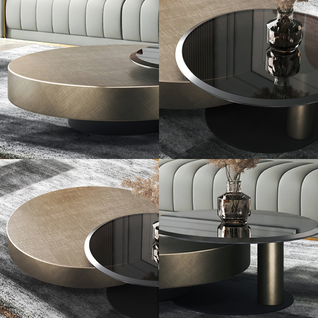 Gold Nesting Coffee Table, With Black Side Table