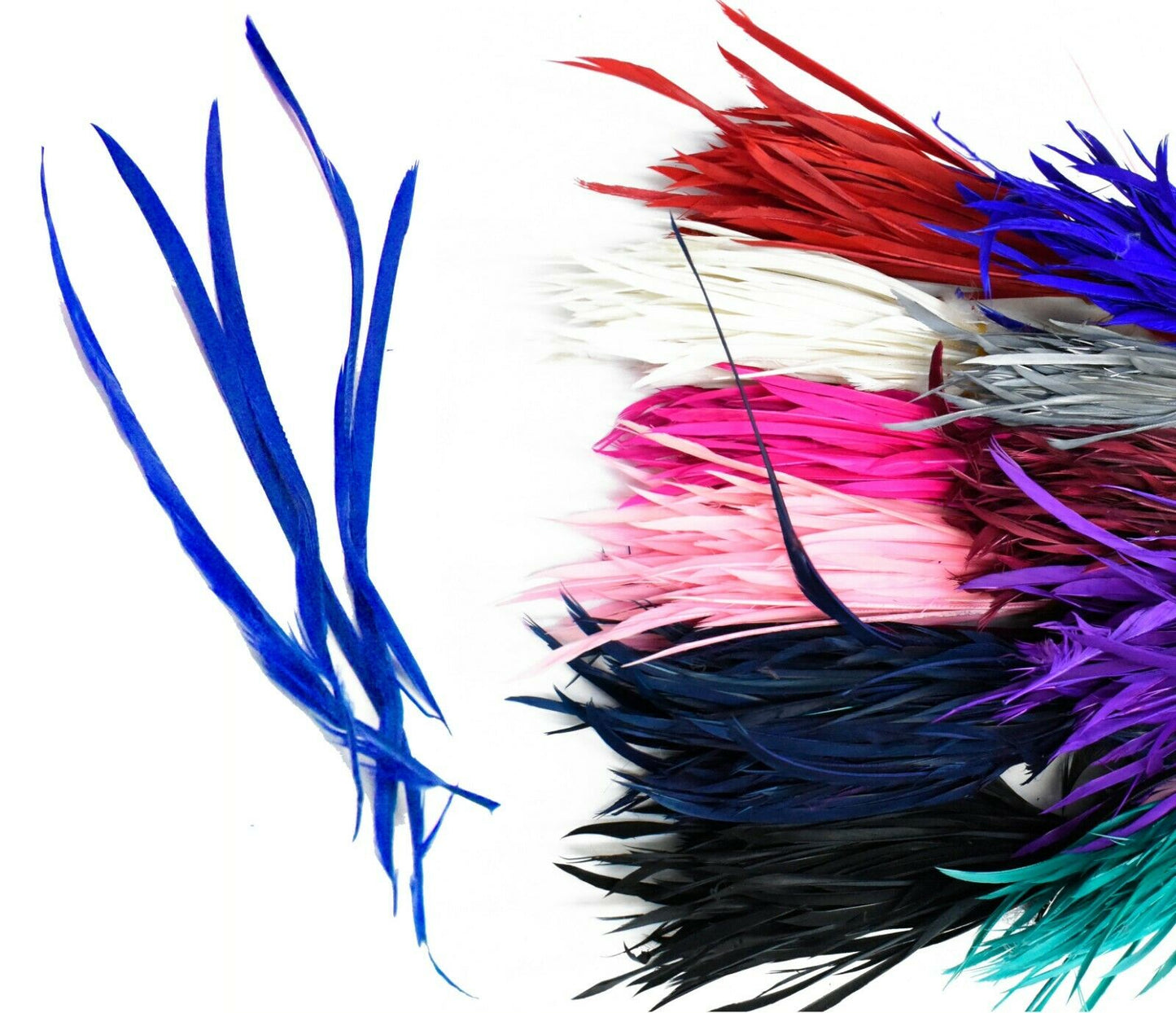 Long Fascinator Feathers Stripped Goose Biot Millinery Hats Trimmings Coloured