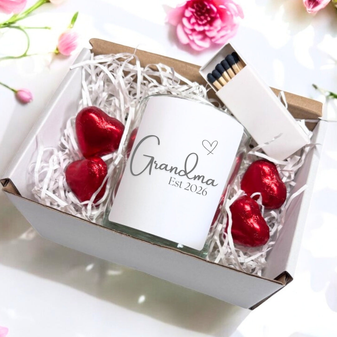 Personalised Grandma Est. 2026 Candle Gift Set | Keepsake Mum
