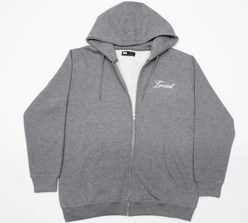 Urban Script Zip Hoodie – Grey