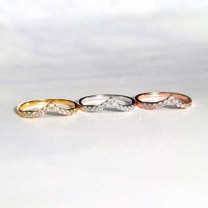 Wishbone Curved Eternity Ring in Sterling Silver
