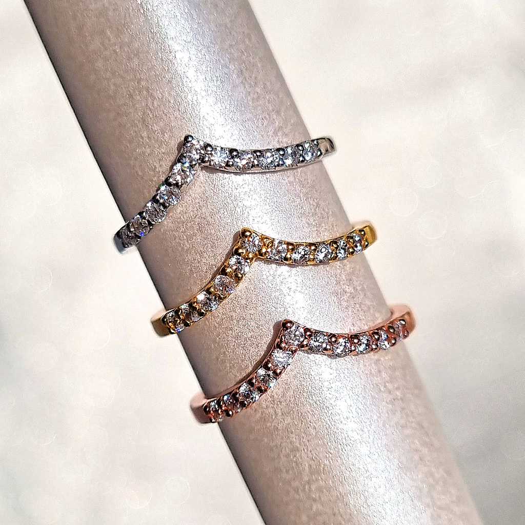 Wishbone Curved Eternity Ring in Sterling Silver