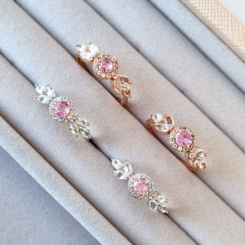 Aurelia Pink Sapphire Ring in 18k Rose Gold Vermeil