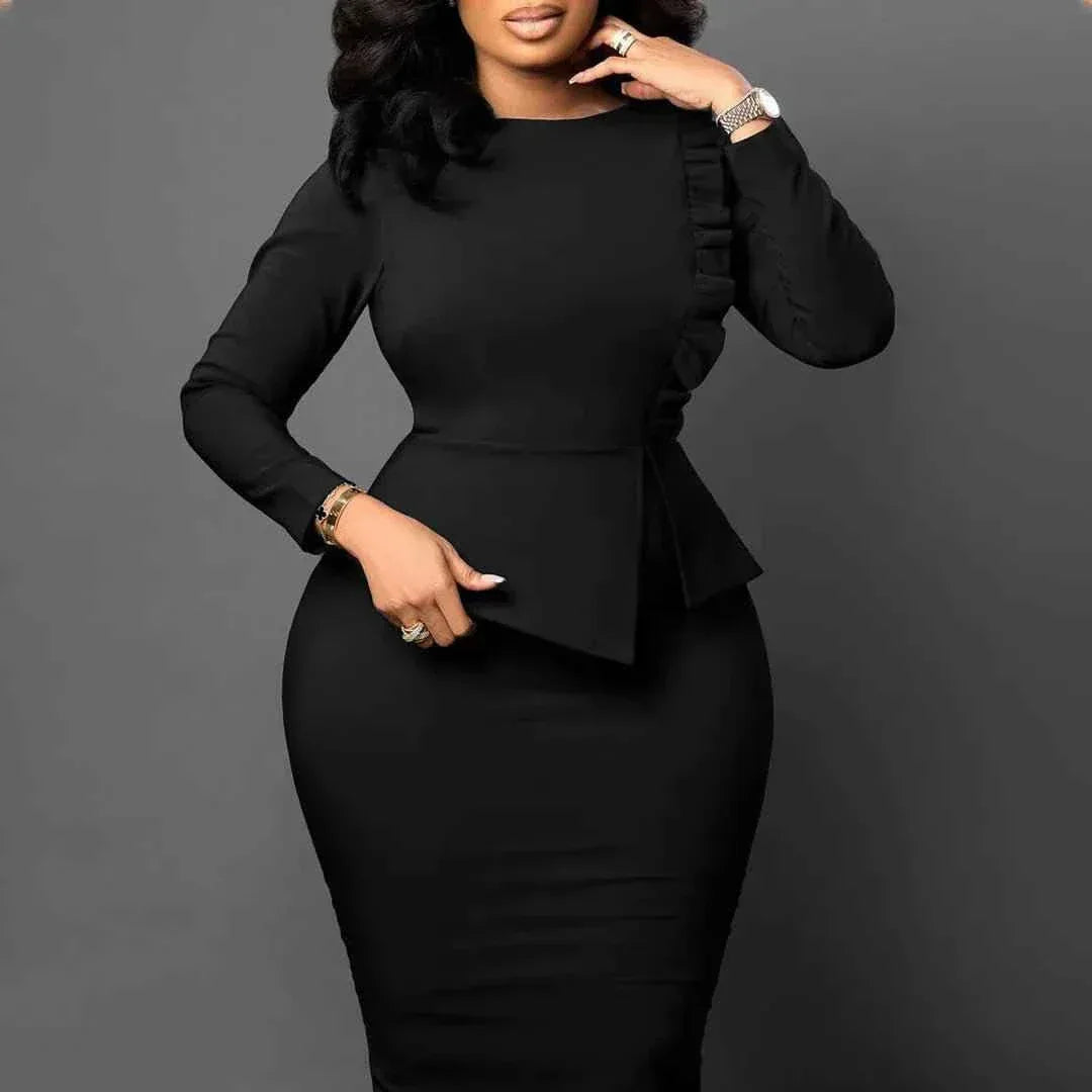 Spring Dresses Women Elegant Slim Long Sleeve Dresses For Women Clothing Office Dress For Women
