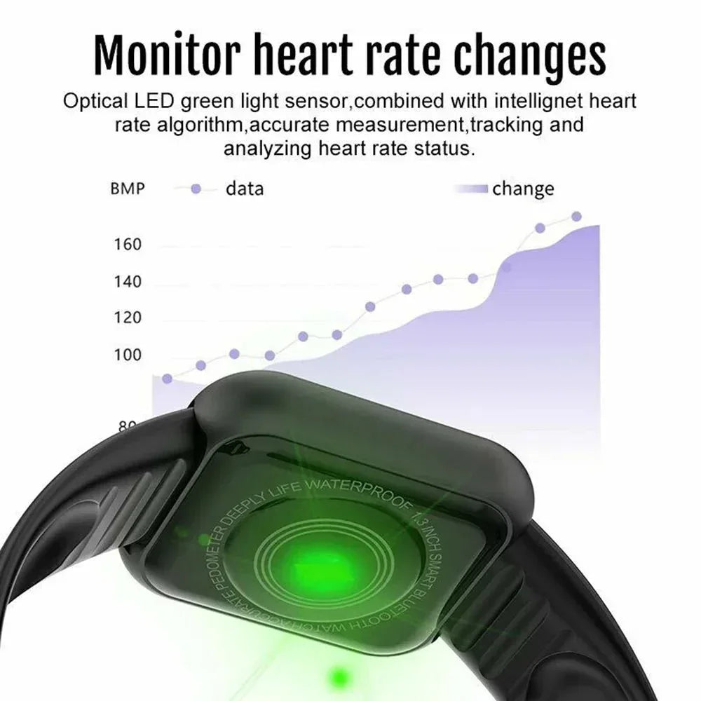 D20 Y68 Smart Watch, Waterproof Fitness Tracker for Android and iOS