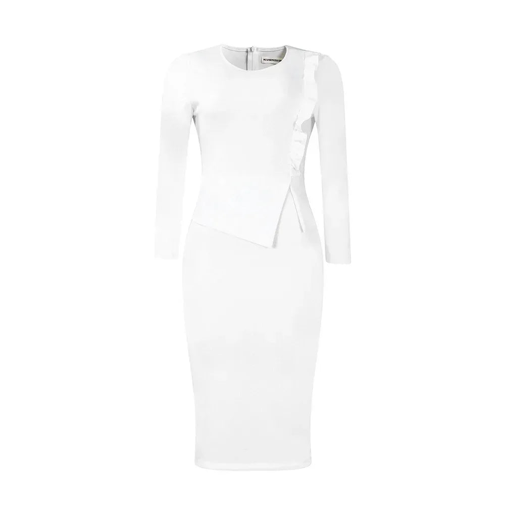 Spring Dresses Women Elegant Slim Long Sleeve Dresses For Women Clothing Office Dress For Women