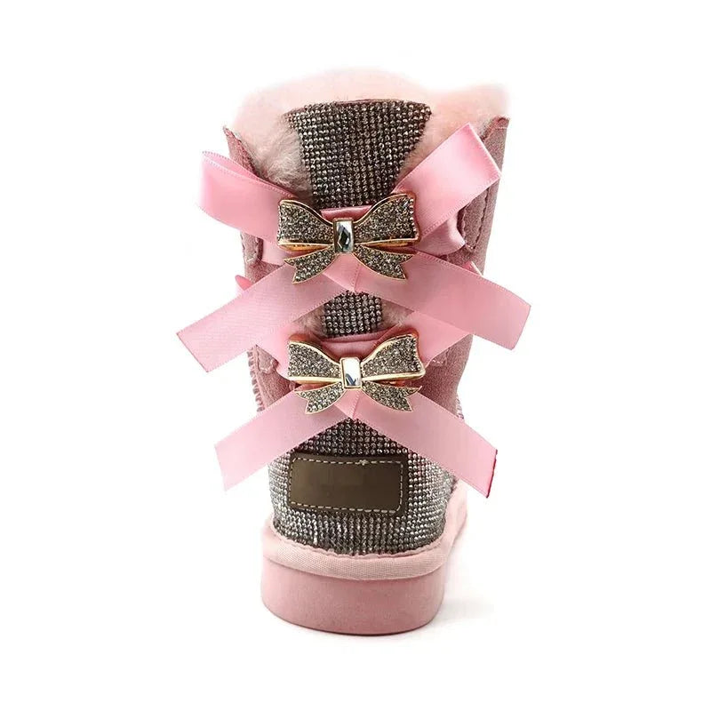 stylish winter boots for women in stock Sparkle with bow with jewel winter   boots
