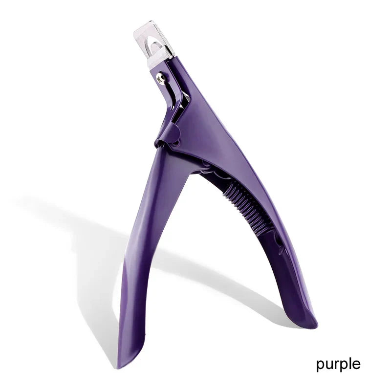 Professional Fake Nail Cutter Nail Cipper Tips Cutter U Type Acrylic Fake Nail Edge Trimmer Stainless Steel Nail Manicure Tools