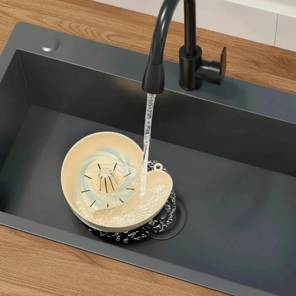 Snail-Shaped Vortex Drainer Basket for Kitchen Cleaning & Storage