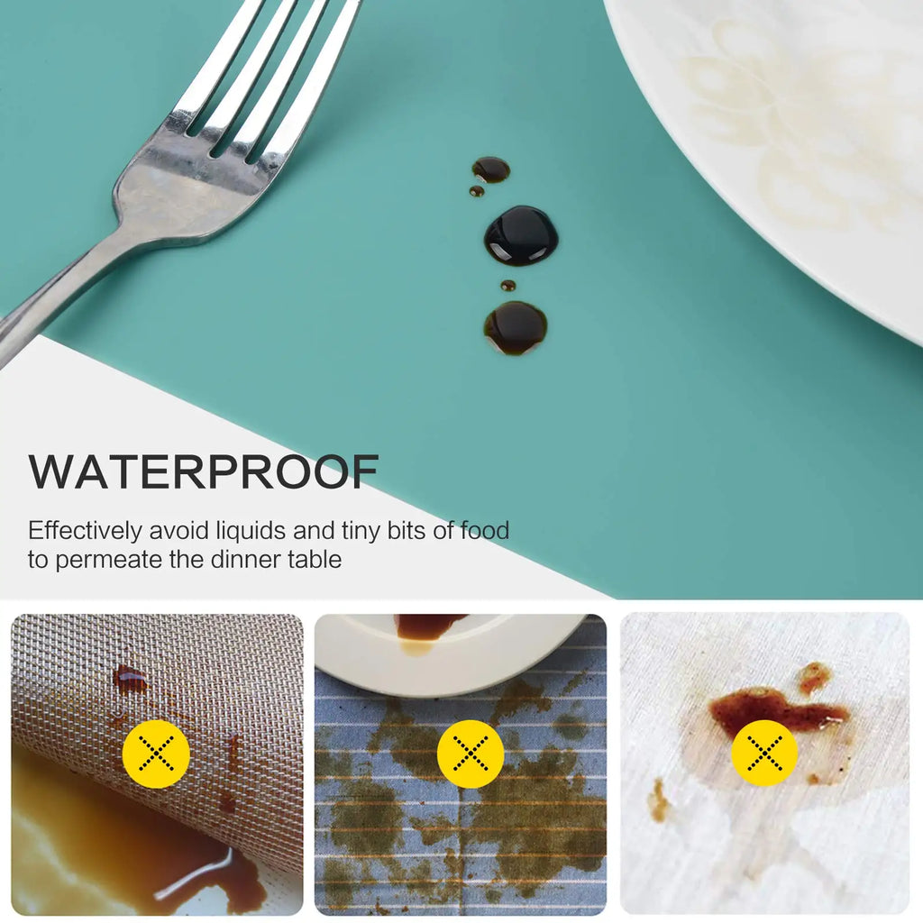 60/40cm Oversized Food Grade Silicone Waterproof Placemat Heat Insulation Anti-Skidding Washable Table Mat For Kitchen Dinner