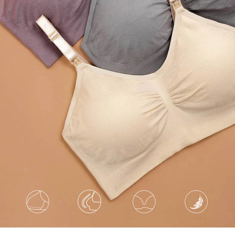 plus Size Seamless Nursing Bra for Women Breathable Maternity Push up Front Closure Underwear Adjustable Straps Wire-Free