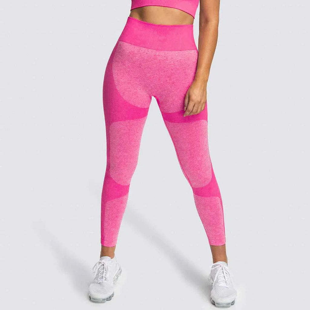 2 Piece Set Seamless Gym Wear Leggings for Women with Breathable Yoga Bra - High Quality Activewear
