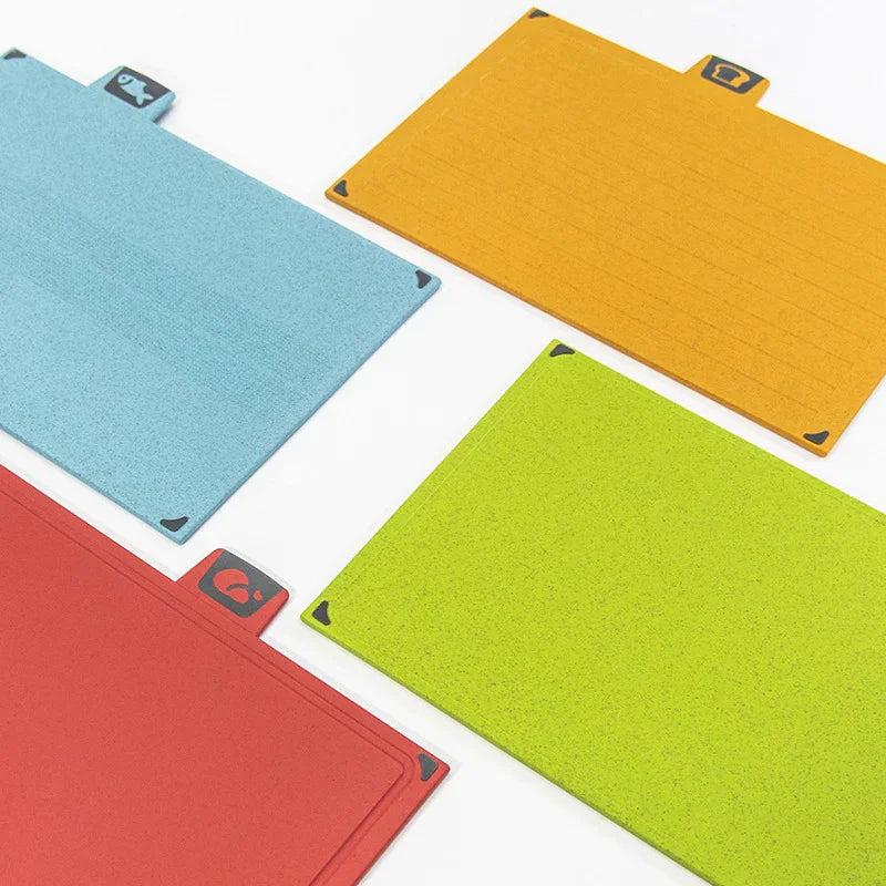 Indexed Chopping Board Set - 4 Eco-Friendly PP Plastic Boards with Color-Coded Indexing