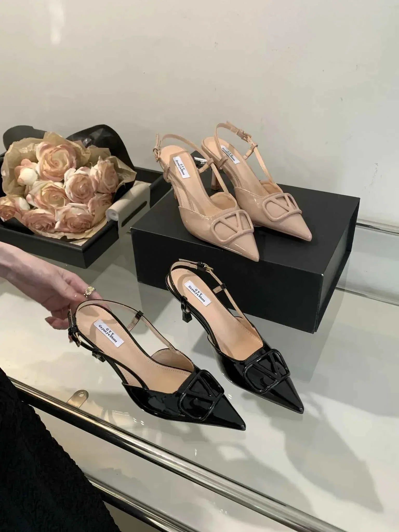 Comfortable Lady Shoes - DEleventh Women's Dress High Heel Pointed Pumps - Thin Heels - Luxury Short Heels [75-100 characters]