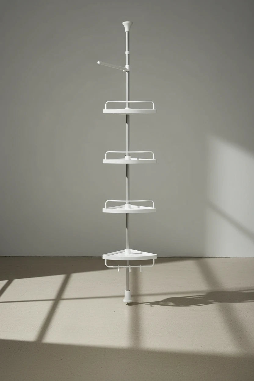 Triangle Telescopic Corner Shower Rack - 4-Tier Shower Storage Savings