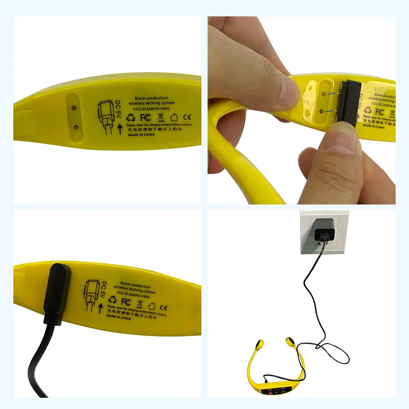 Swimtalk H904 Bone Conduction Headphones Water-Resistant 10 H900 Walike Talkie Coaching Transmitter for Swimming Sports Coaching
