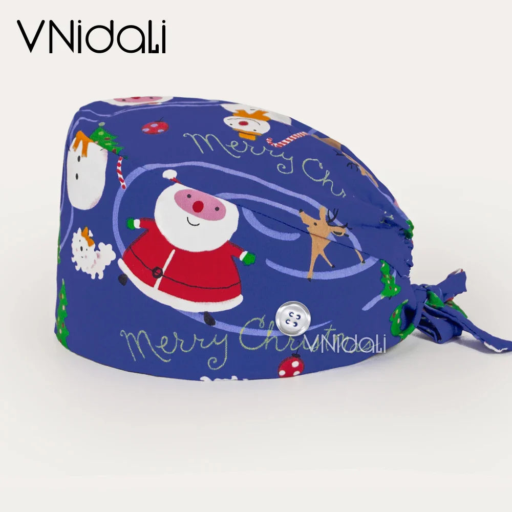 Solid color scrub cap with button pet grooming working Caps  surgical cap Lab work hat  womens Scrub hats nurse accessories