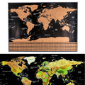 School Teaching Office Supplies Scratch World Map with National Flags, Size: 82.6 x 59.5cm, With Flags