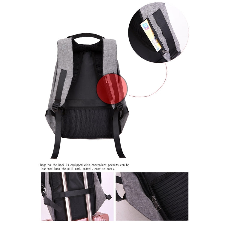 Multi-Function Large Capacity Travel Anti-theft Security Casual Backpack Laptop Computer Bag with External USB Charging Interface for Men / Women, Size: 42 x 29 x 14 cm
