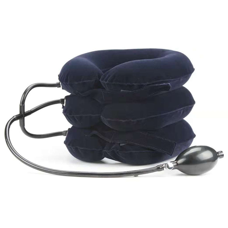Household Full Cashmere Cervical Traction Instrument Neck Protection Inflatable Cervical Spine Massage Instrument (Black)