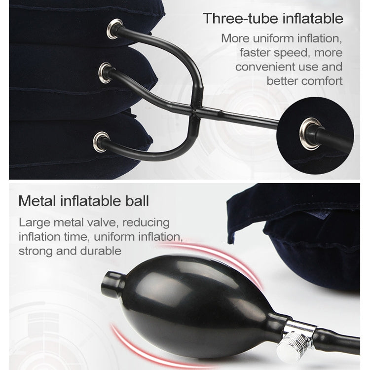 Household Full Cashmere Cervical Traction Instrument Neck Protection Inflatable Cervical Spine Massage Instrument (Grey)