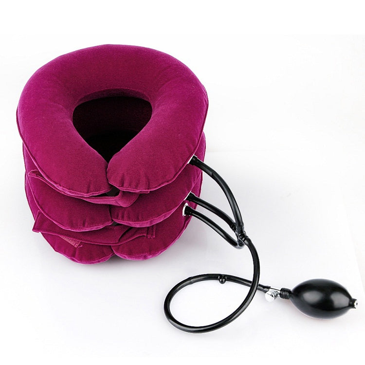 Household Full Cashmere Cervical Traction Instrument Neck Protection Inflatable Cervical Spine Massage Instrument, Full Cashmere (Black), Full Cashmere (Coffee), Full Cashmere (Grey), Full Cashmere (Blue), Full Cashmere (Purple), Full Cashmere (Rose Red)