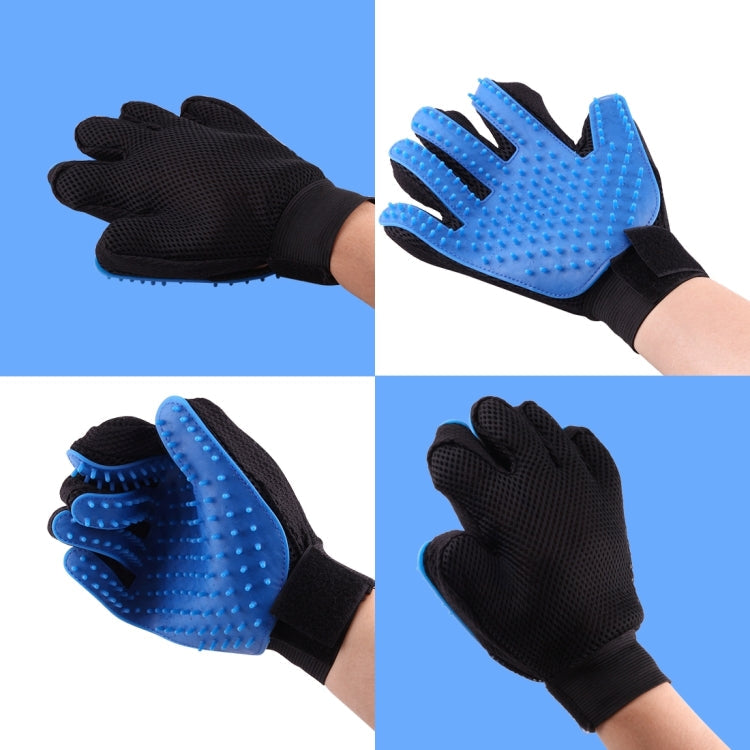 Right Hand Five Finger Deshedding Brush Glove Pet Gentle Efficient Massage Grooming(Red)