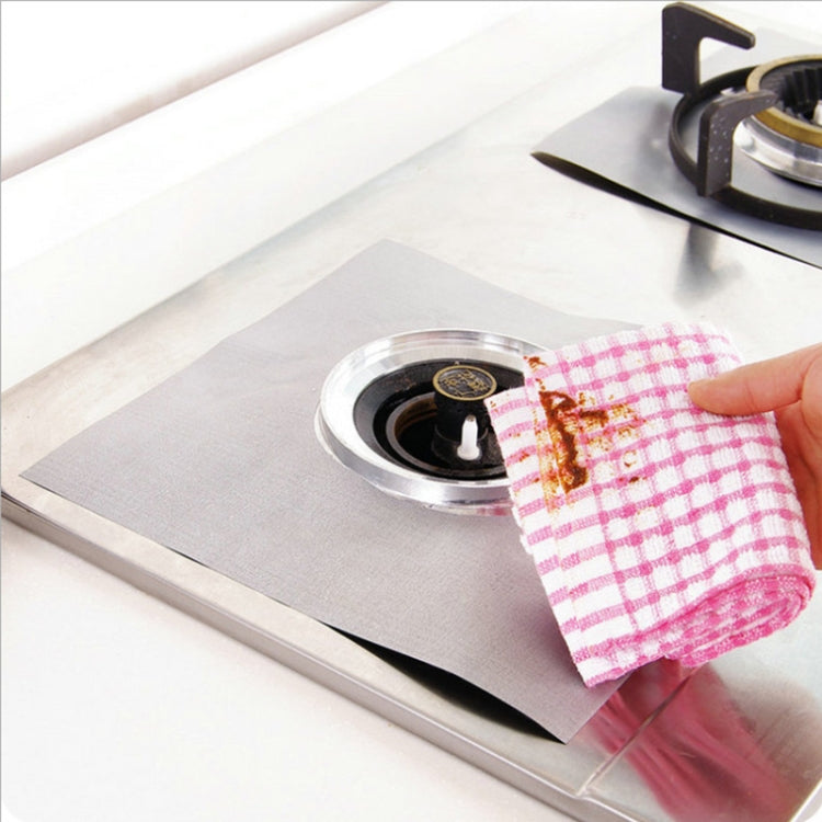 Gas Furnace Surface Ultra-thin Fibre Material Stovetop Protective Cleaning Pad, Size: 27*27cm, 0.12mm (Silver)