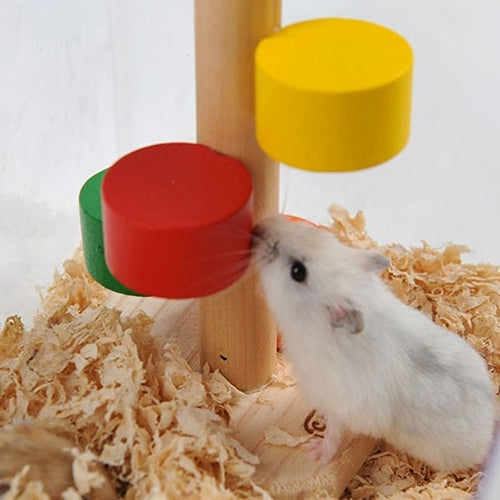 Pet Natural Wood Hamster Colorful Scaling Step Ladder Platform Toy for Small Pets, Scaling Step Ladder Platform