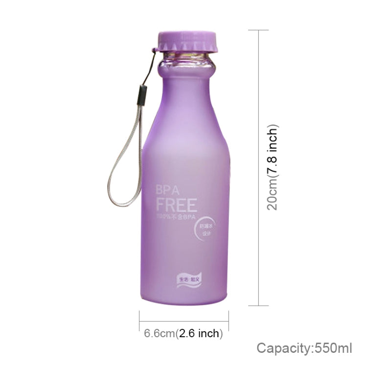 550ml Frost Leak-proof Plastic Portable Soda Bottle Sealed Simple Student Handy Beverage Bottle, 550ml
