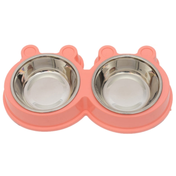 2 in 1 Stainless Steel  Bowls, Anti-slippery Mat Cartoon Shape Detachable Pets Bowls, Random Color Delivery, 2 in 1 Cartoon Shape Pets Bowls