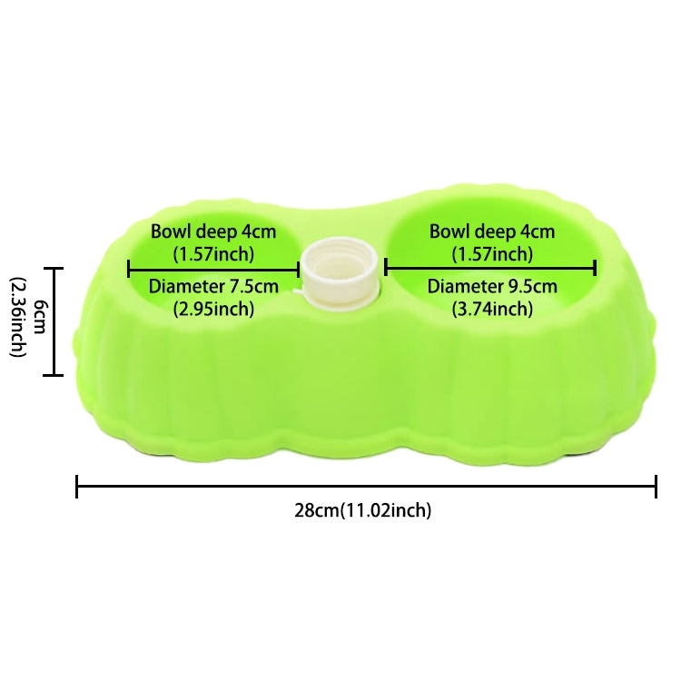 Pumpkin Shape Dog Cat Food Dish + Drinking Water Double Bowls with Automatic Water Dispenser, Size: S, Size: S  Green, Size: S  Blue, Size: S  Magenta, Size: S  White, Size: S Yellow, Size: S  Coffee