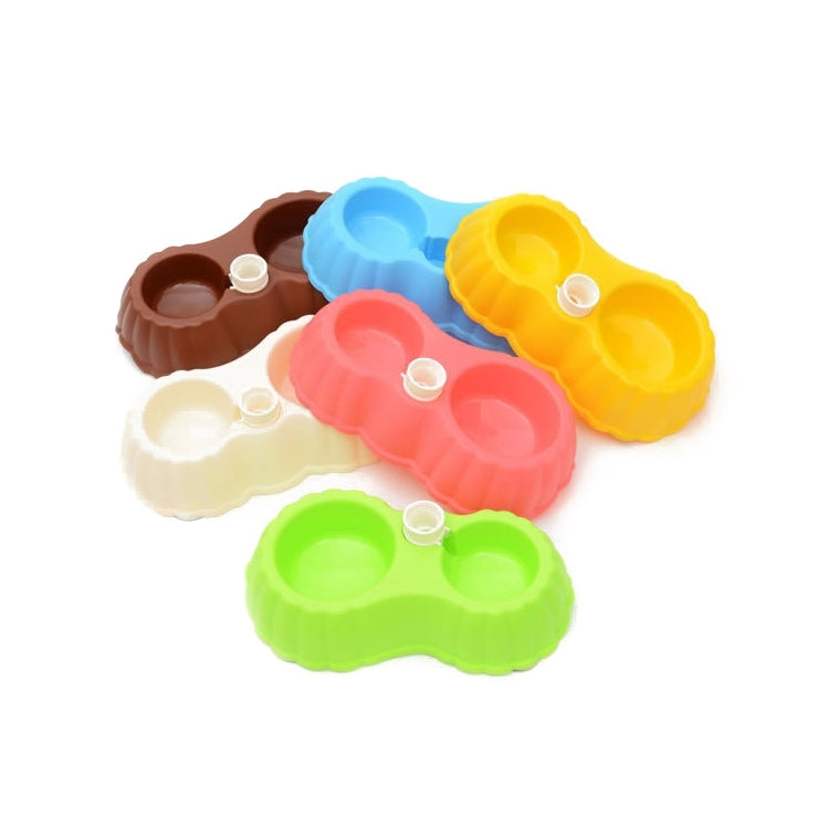 Pumpkin Shape Dog Cat Food Dish + Drinking Water Double Bowls with Automatic Water Dispenser, Size: S, Size: S  Green, Size: S  Blue, Size: S  Magenta, Size: S  White, Size: S Yellow, Size: S  Coffee
