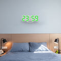 Multi-Function Large 3D LED Digital Wall Alarm Clock with Snooze Function, 12/24 Hours Display for Home, Kitchen, Office, DC 5V, CE Certificated, White Body White Characters, White Body Green Characters, White Body Blue Characters                      ...