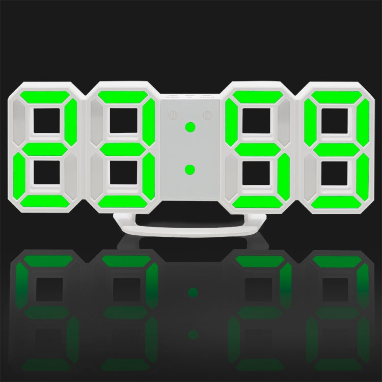 Multi-Function Large 3D LED Digital Wall Alarm Clock with Snooze Function, 12/24 Hours Display for Home, Kitchen, Office, DC 5V, CE Certificated, White Body White Characters, White Body Green Characters, White Body Blue Characters                      ...