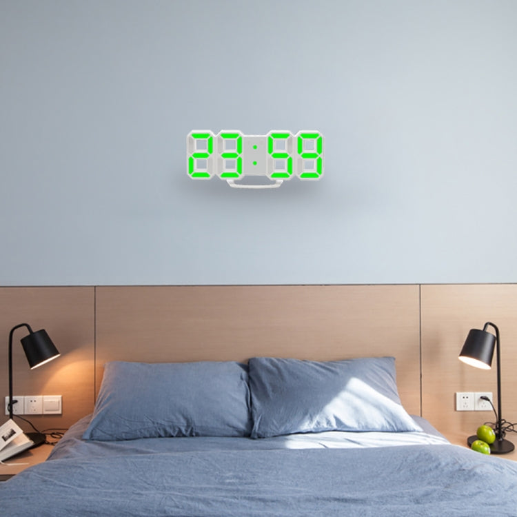 Multi-Function Large 3D LED Digital Wall Alarm Clock with Snooze Function, 12/24 Hours Display for Home, Kitchen, Office, DC 5V, CE Certificated, White Body White Characters, White Body Green Characters, White Body Blue Characters                      ...