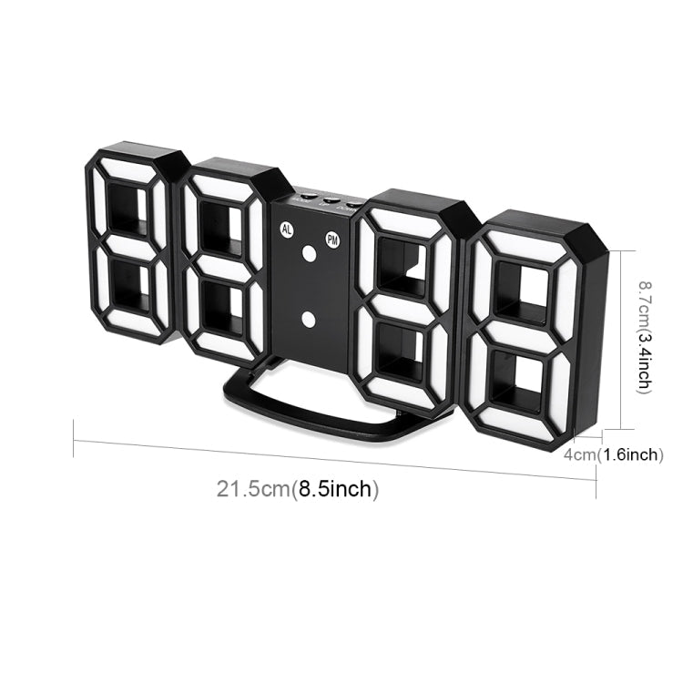 Multi-Function Large 3D LED Digital Wall Alarm Clock with Snooze Function, 12/24 Hours Display for Home, Kitchen, Office, DC 5V, CE Certificated, Black Body White Characters, Black Body Green Characters, Black Body Blue Characters                      ...