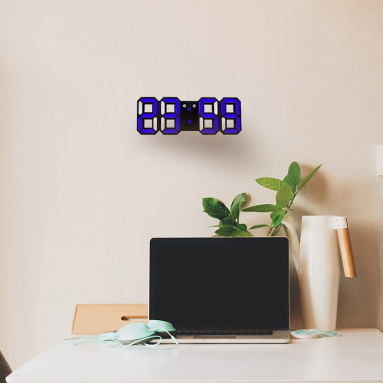 Multi-Function Large 3D LED Digital Wall Alarm Clock with Snooze Function, 12/24 Hours Display for Home, Kitchen, Office, DC 5V, CE Certificated, Black Body White Characters, Black Body Green Characters, Black Body Blue Characters                      ...