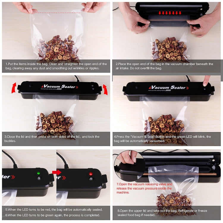Automatic Vacuum Sealer for Household Food Preservation, with Food Grade Vacuum Bags