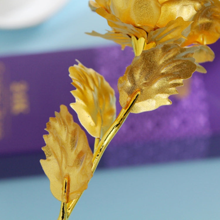24K Golden Foil Plated Decoration Rose Artificial Flower, Random Color Delivery