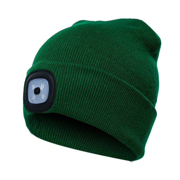 Unisex Warm Winter Polyacrylonitrile Knit Hat Adult Head Cap with 4 LED Lights