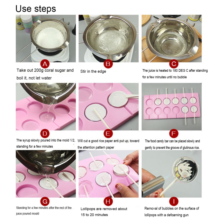 12-Capacity DIY Silicone Chocolate Molds(Lollipop Shape), Lollipop Shape, Cherry Blossoms Shape, Cow Shape