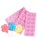 12-Capacity DIY Silicone Chocolate Molds(Lollipop Shape), Lollipop Shape, Cherry Blossoms Shape, Cow Shape