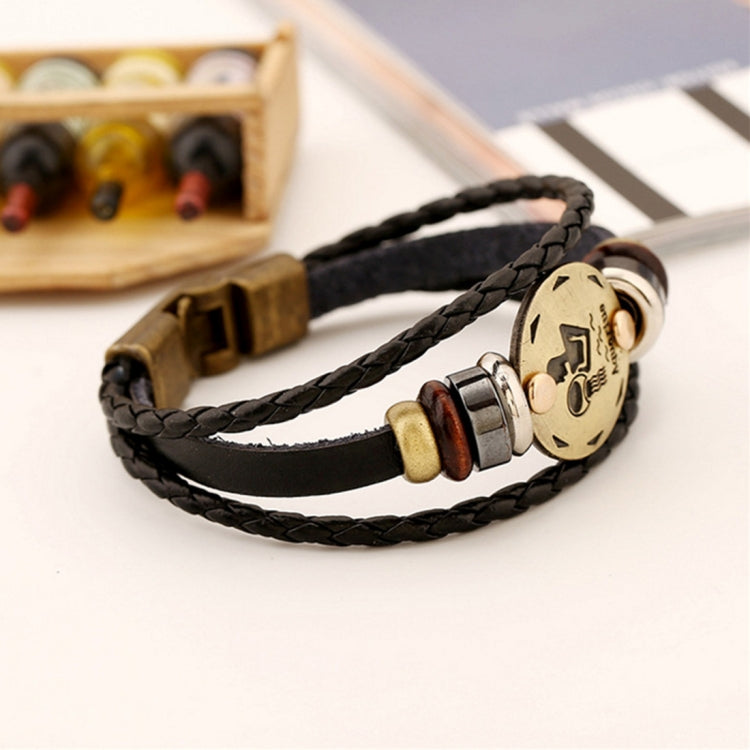 2 PCS Couple Lovers Jewelry Leather Braided Constellation Detail Hand Chain Bracelet, Size: 21*1.2cm, HC3505A, HC3505B, HC3505C, HC3505D, HC3505E, HC3505F, HC3505G, HC3505H, HC3505J, HC3505K, HC3505L, HC3505M