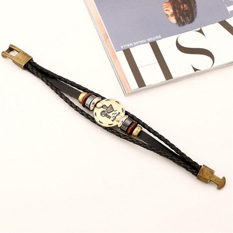 2 PCS Couple Lovers Jewelry Leather Braided Constellation Detail Hand Chain Bracelet, Size: 21*1.2cm, HC3505A, HC3505B, HC3505C, HC3505D, HC3505E, HC3505F, HC3505G, HC3505H, HC3505J, HC3505K, HC3505L, HC3505M