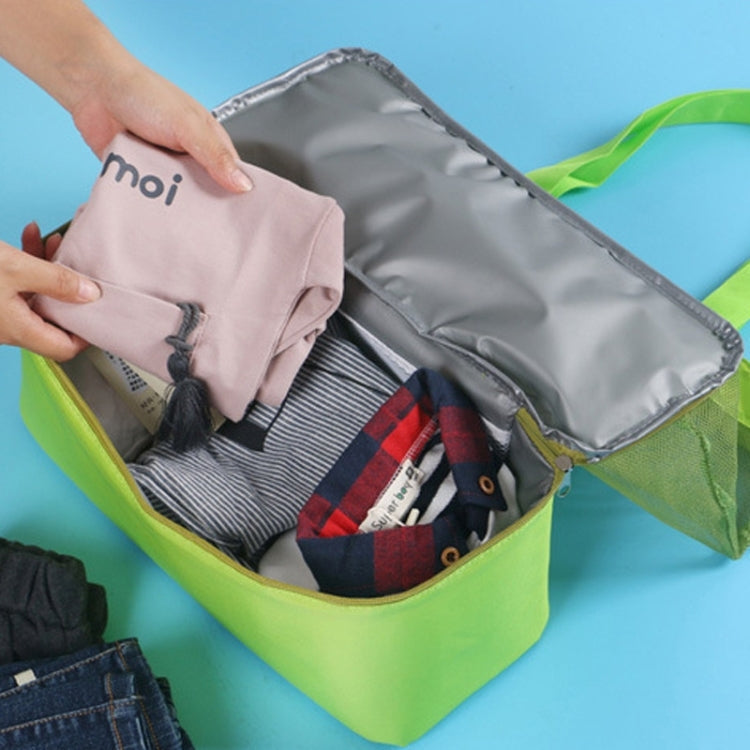 Portable Double Layer Mesh Sport Duffel Beach Picnic Shoulder Storage Bag Handbag(Black)