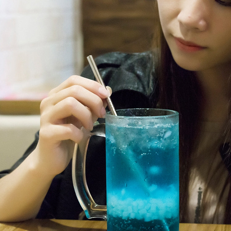 4pcs Reusable Stainless Steel Drinking Straw + Cleaner Brush Set Kit,  215*6mm, 215*6mm (Combination)