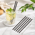 5pcs Reusable Stainless Steel Straight Drinking Straw + Cleaner Brush Set Kit,  215*8mm, 215*8mm (Straight)